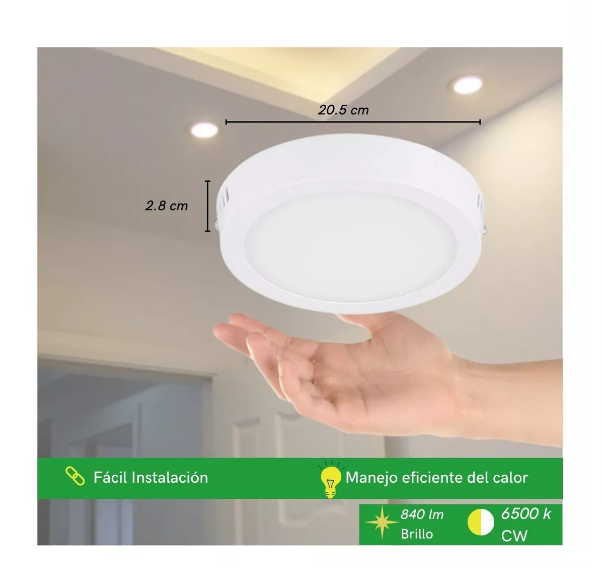 Foto 4 pulgar | Lámpara de Techo Sobreponer Belug Blanco LED 18W 5 PZAS