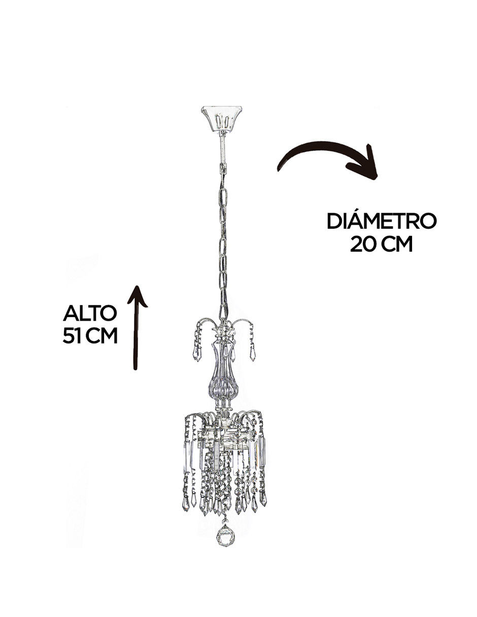 Foto 5 | Candil Gamalux L-20-CH Plata Europa Milán de 2 Luces