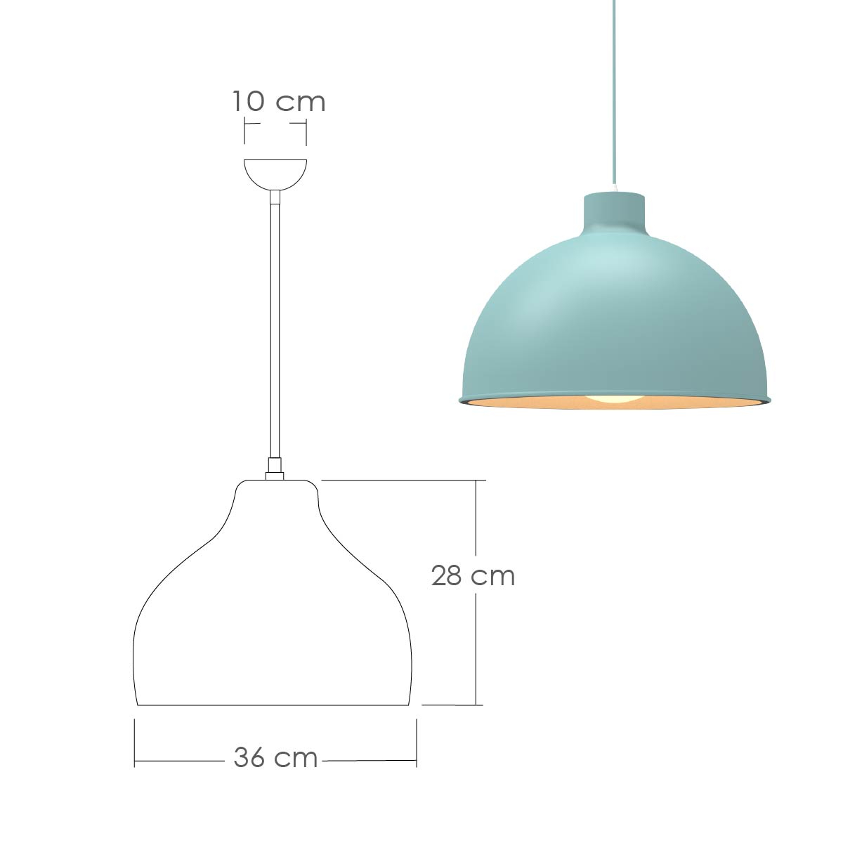 Foto 2 | Lámpara Colgante Ilios Innova color Azul Semiesférica