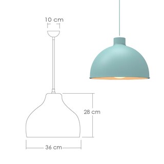 Foto 2 | Lámpara Colgante Ilios Innova color Azul Semiesférica