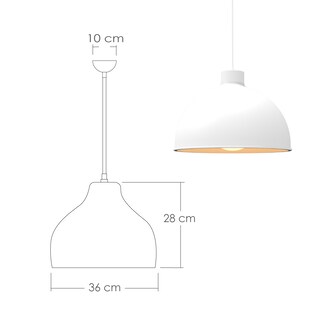 Foto 2 | Lámpara Colgante Ilios Innova color Blanco Semiesférica