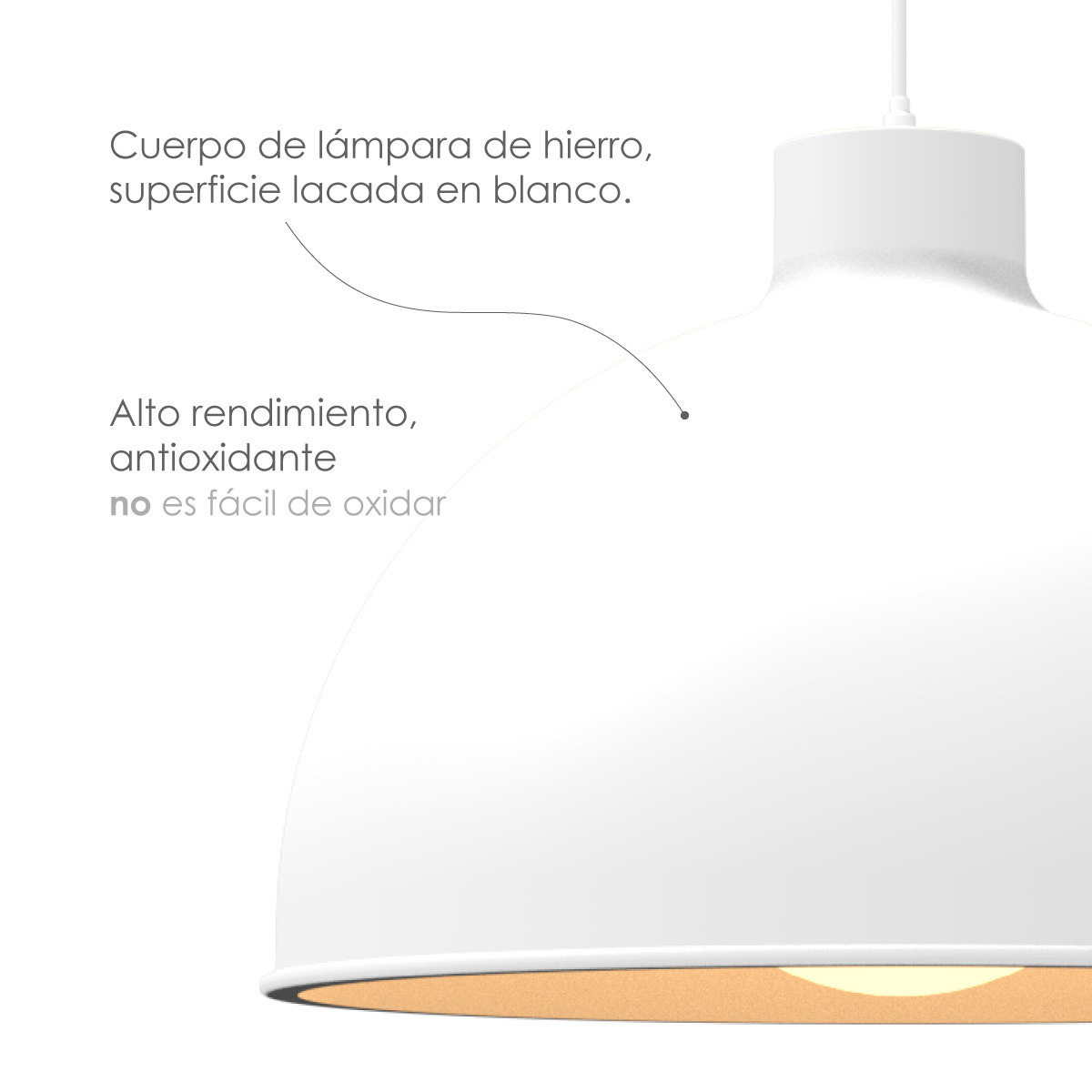 Foto 4 pulgar | Lámpara Colgante Ilios Innova color Blanco Semiesférica