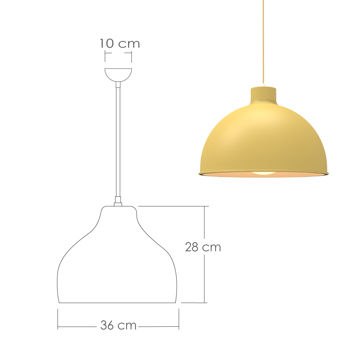 Foto 3 pulgar | Lámpara Colgante Iliosinnova color Amarillo Semiesférica