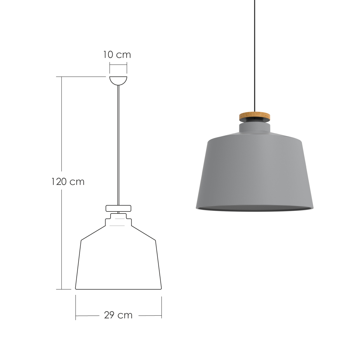 Foto 2 | Lámpara Colgante Ilios Innova 125g Gris
