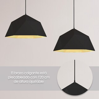 Foto 6 | Lámpara de Techo Colgante Poligonal Ilios Innova de Hierro Lacada color Negro
