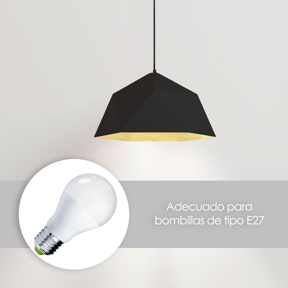Foto 7 | Lámpara de Techo Colgante Poligonal Ilios Innova de Hierro Lacada color Negro