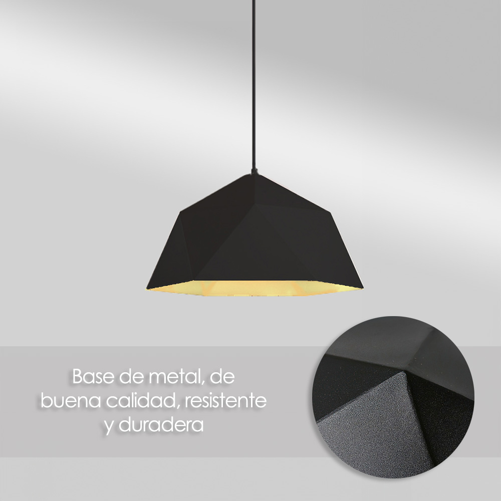 Foto 8 | Lámpara de Techo Colgante Poligonal Ilios Innova de Hierro Lacada color Negro