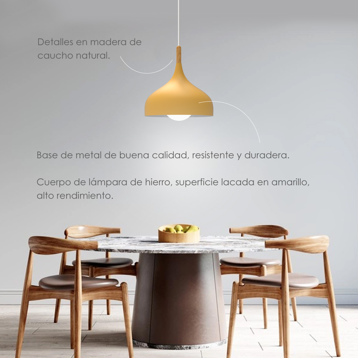 Foto 4 pulgar | Lámpara Colgante Iliosinnova F Ilios Amarilla