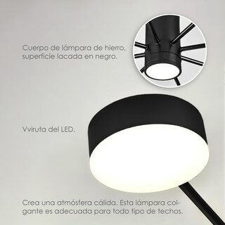 Foto 4 | Lámpara Colgante Ilios Innova 2260 6 1 Negra