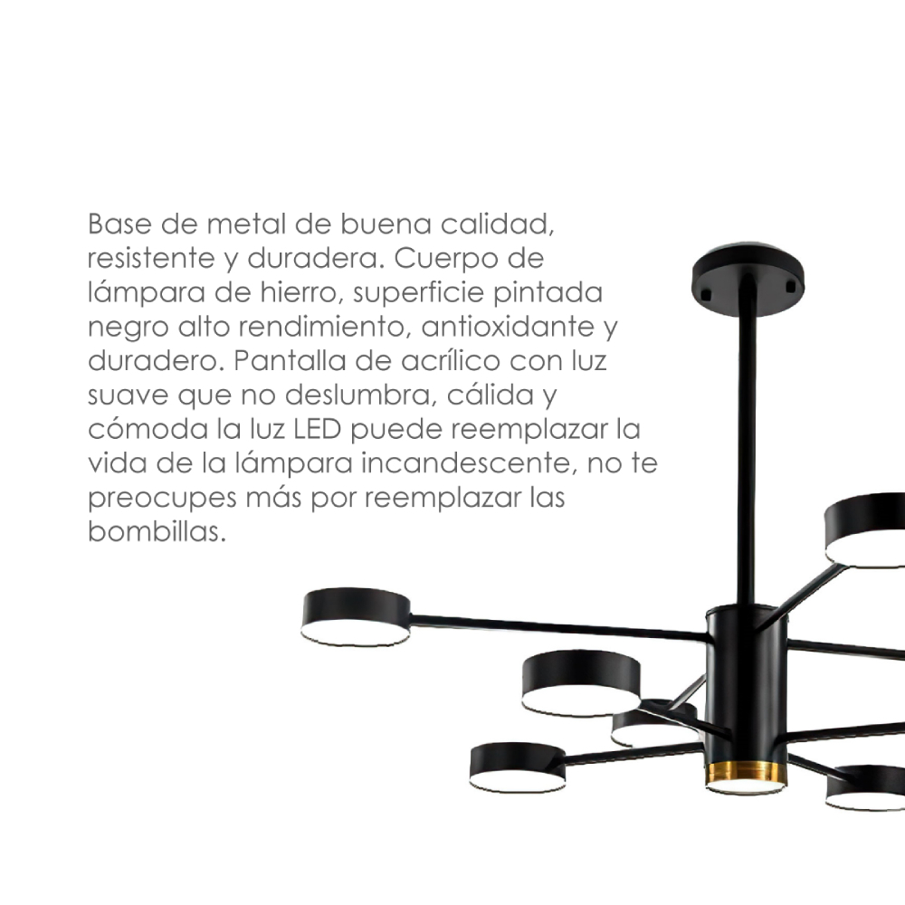 Foto 5 pulgar | Lámpara Colgante Ilios Innova 2266 8 1 Color Negro