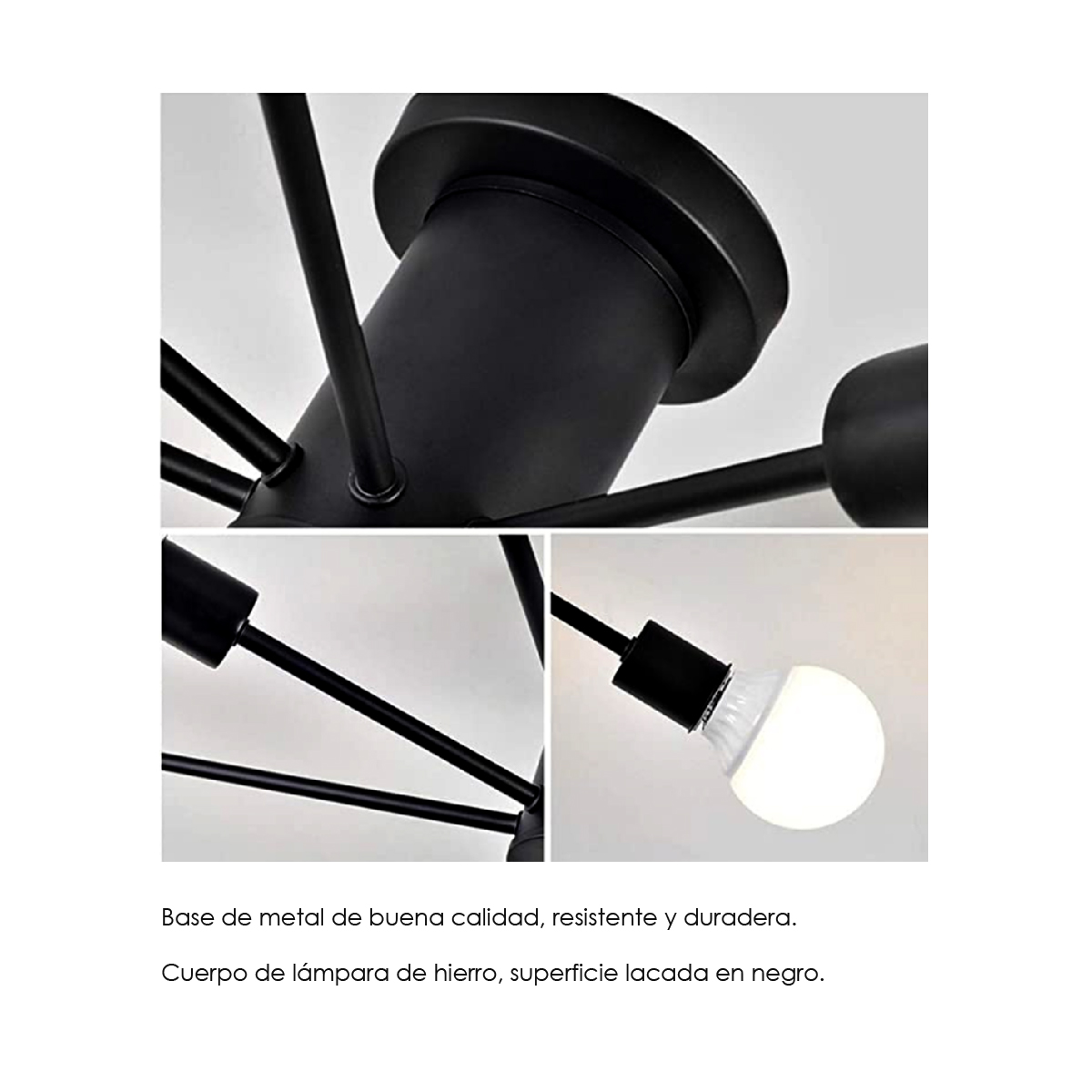 Foto 4 pulgar | Lámpara Colgante Ilios Innova 2246 8 Bn Negra