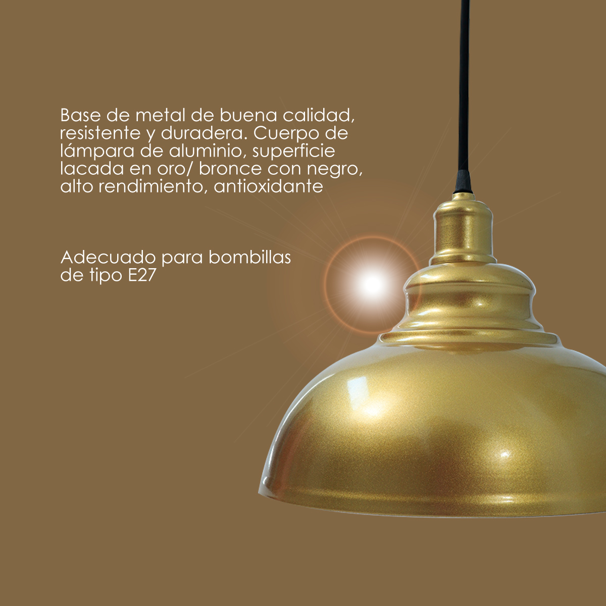 Foto 3 | Lámpara Colgante Iliosinnova 139C-D Dorada