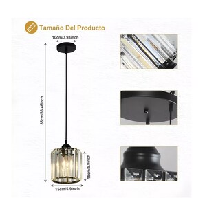 Foto 4 | Lámpara de Techo de Cristal Eo Safe Imports Esi-11321 Negra