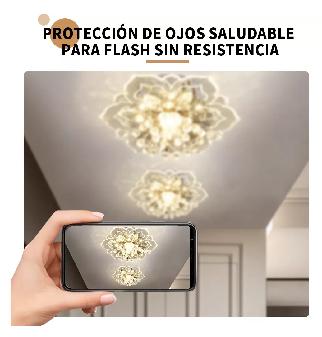 Foto 4 pulgar | Lámpara de Techo Colgante Moderna Decorativa de Cristal Led Transparente