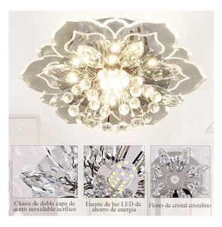 Foto 2 | Lámpara de Techo Colgante Moderna Decorativa de Cristal Led Transparente
