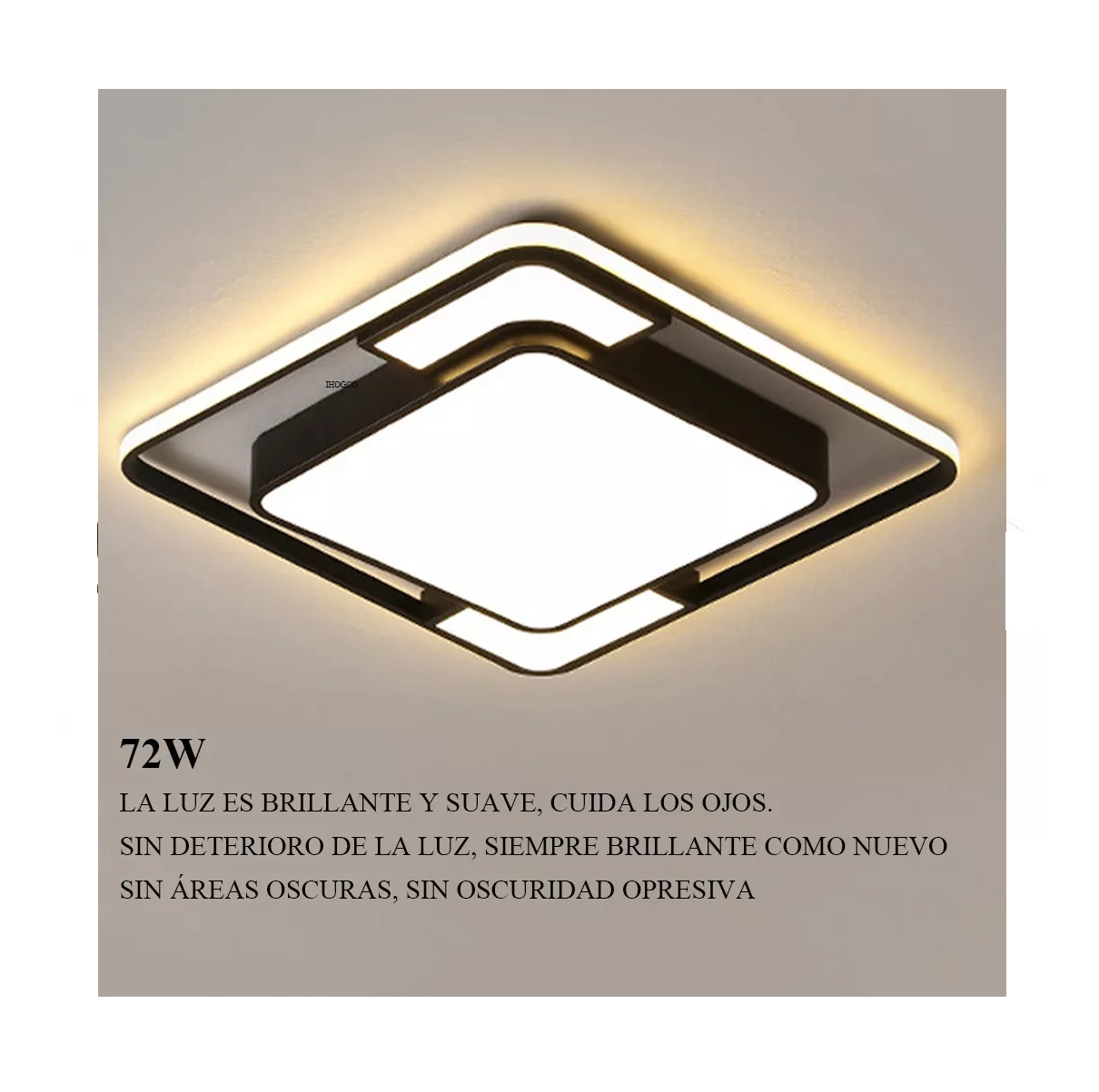 Foto 3 pulgar | Lámpara de Techo Led Moderna Luz Tricromática Negro