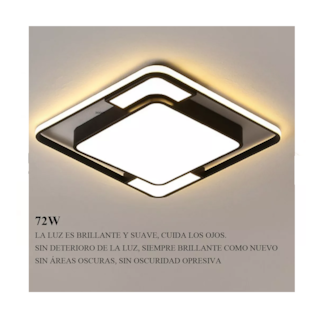 Foto 2 | Lámpara de Techo Led Moderna Luz Tricromática Negro