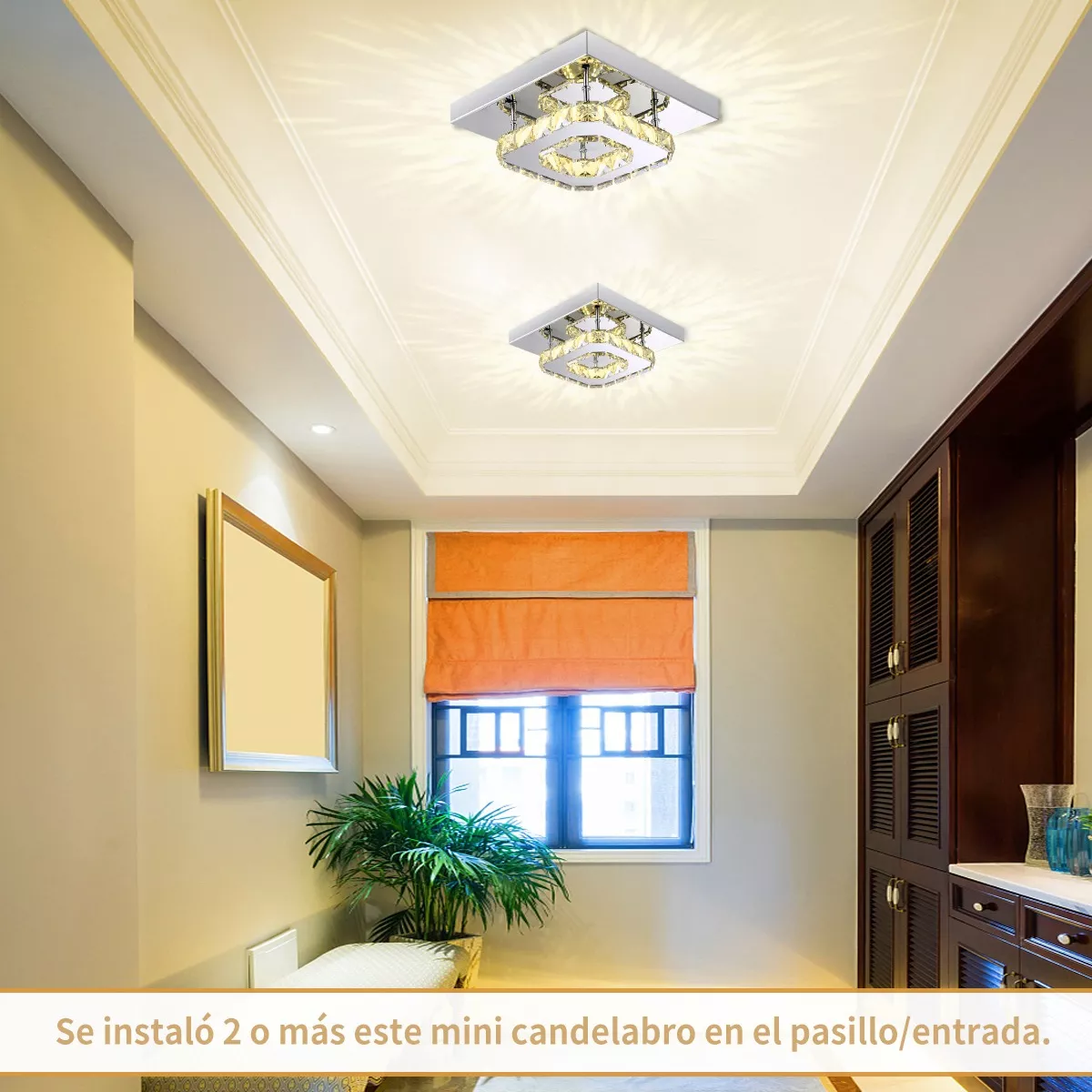 Foto 3 | Lámpara De Techo Led Modernas Cristal 3 Color Ajuste  Eo Safe Imports Esi-12658 Blanco