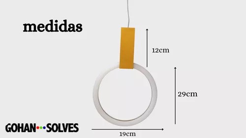 Foto 4 pulgar | Lampara Colgante Aro Circular, 3 Tiempos, Luz Moderno, Alto Diseño, Cuerda Ajustable