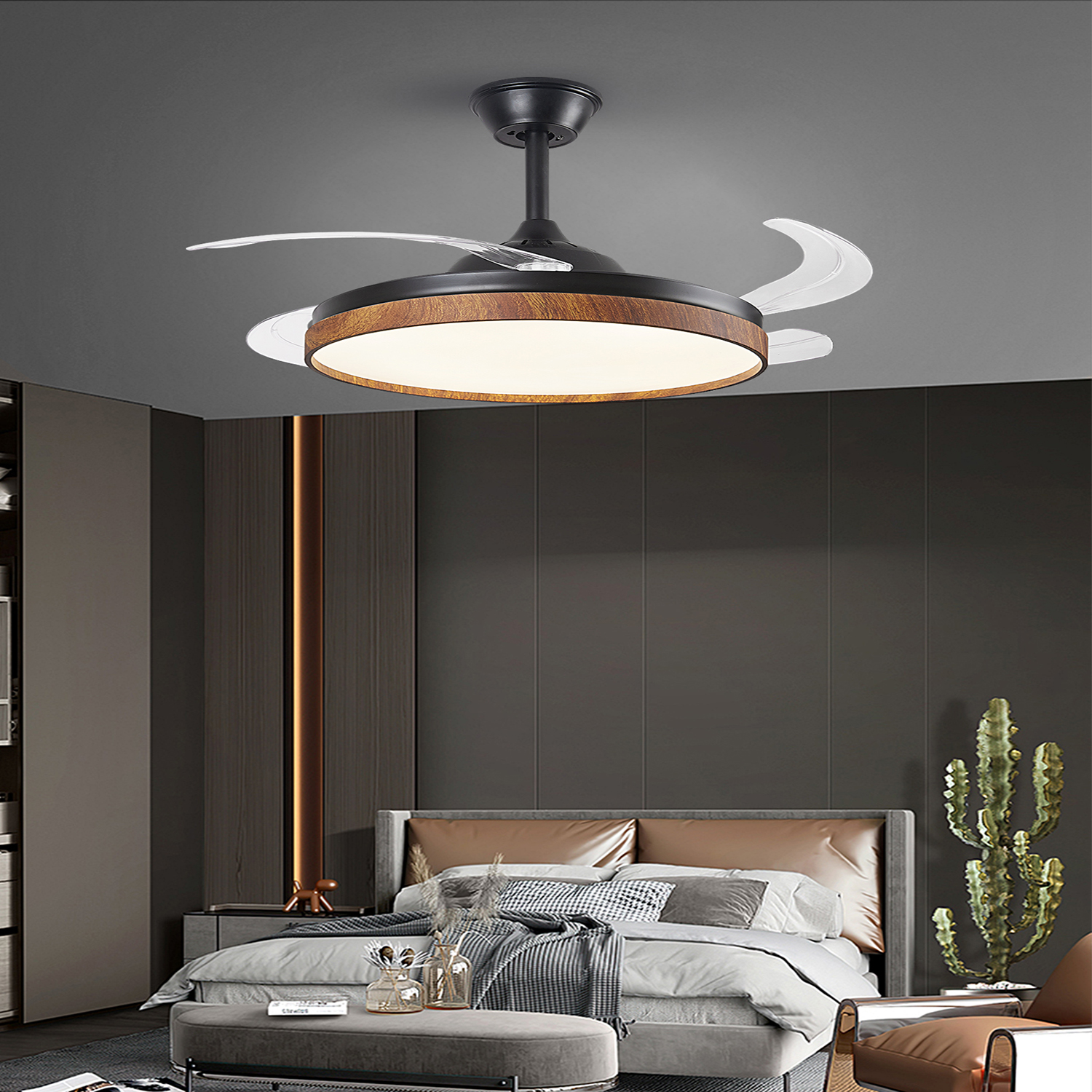 Foto 7 pulgar | Lámpara Ventilador de Techo Led Nature Luxica Lighting Negra