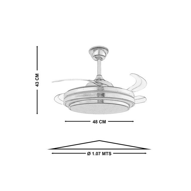 Foto 6 pulgar | Lámpara Ventilador de Techo Led Luxica Lighting  Genova Fg Cromo