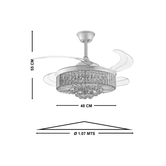 Foto 5 | Lámpara Ventilador de Techo Led Luxica Lighting Royale Cromo