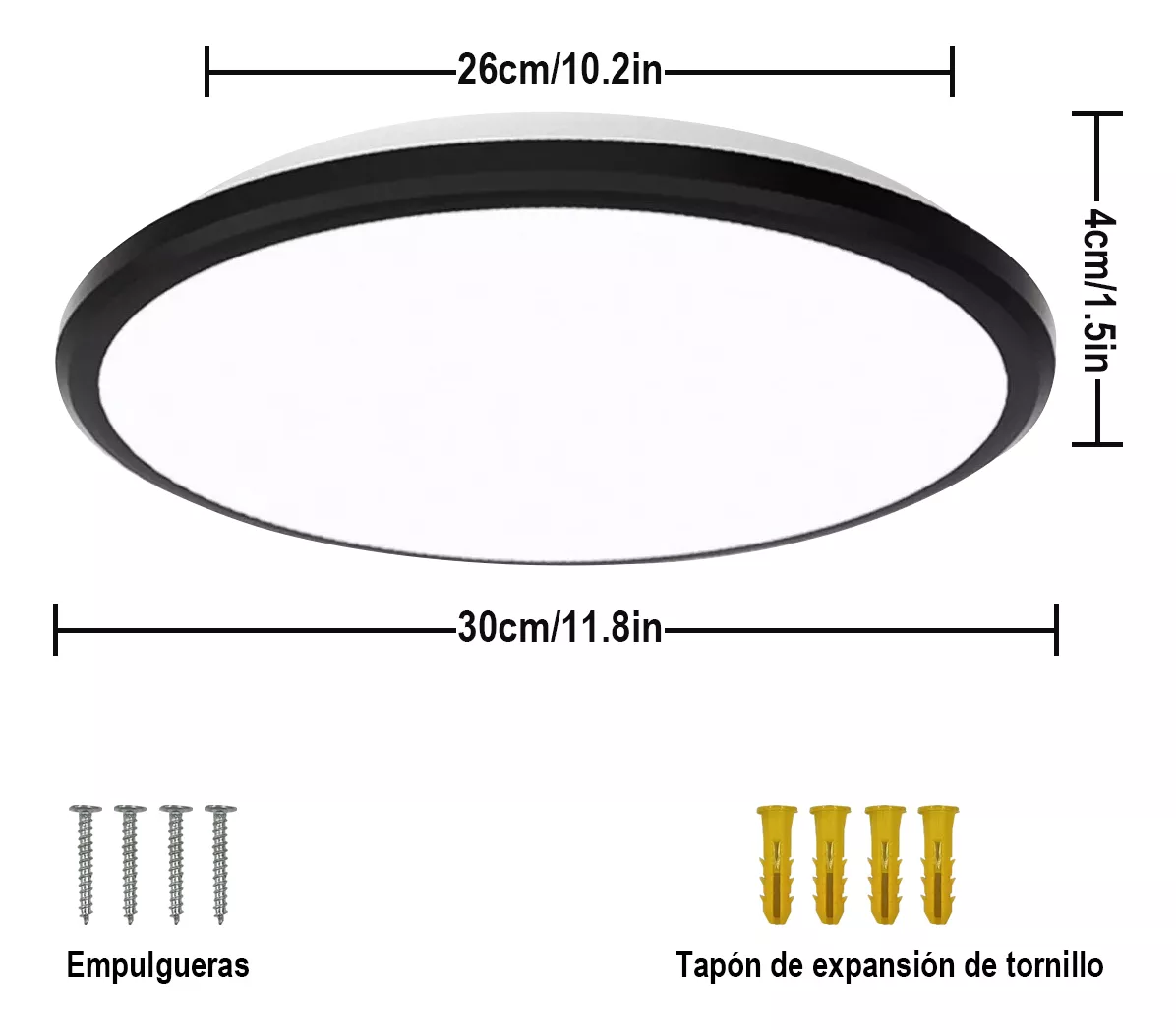 Foto 3 pulgar | Lámpara de Techo 36w 6500k Luz Blanca Fría 30 x 4 Cm