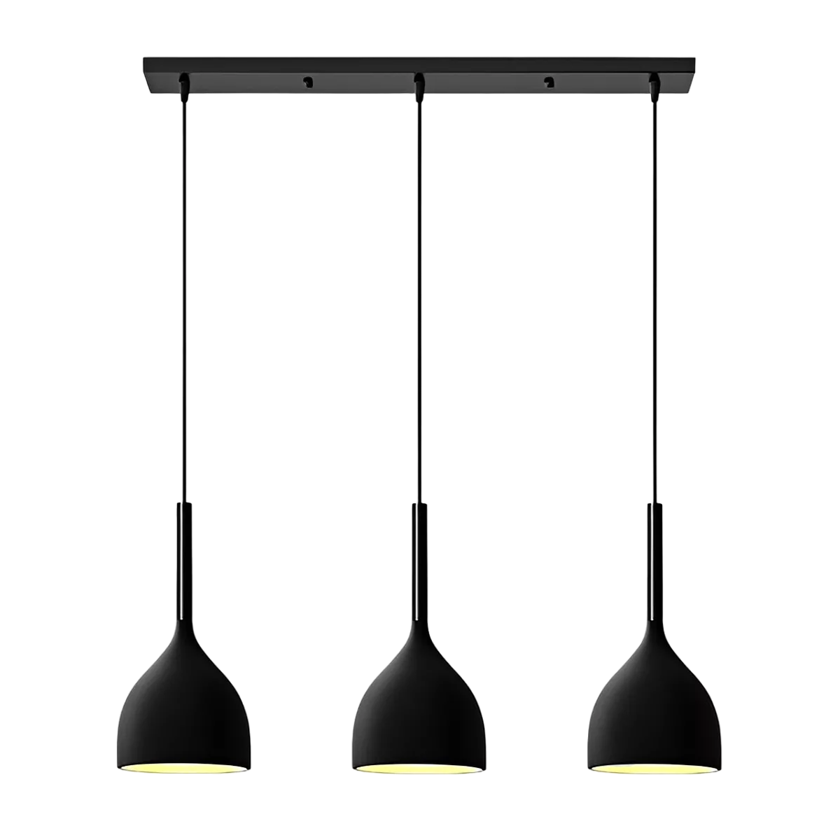 Lámpara Colgante Moderna Belug Candelabro 3 Luces Ajustable Negro