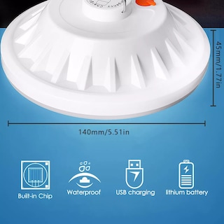 Foto 3 | Lámpara Luz Con 60 Led Cargable Usb Para Camping Exterior Eo Safe Imports Esi-13888 Blanco