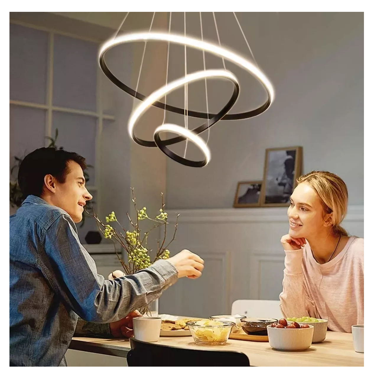 Foto 5 | Lámpara de Techo LED Ajustable de 3 Anillos Decorativos