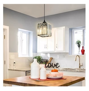 Foto 2 | Lámpara Colgante Lámpara De Techo Moderna Decorativa Cuadrado Negro