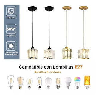 Foto 4 | Lámpara Colgante Lámpara De Techo Moderna Decorativa Cuadrado Negro