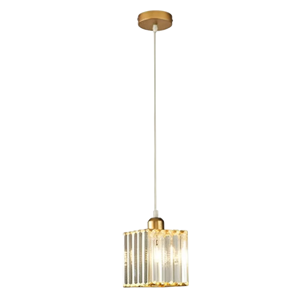 Lámpara Colgante De Techo Cristal Moderna Decorativa Cuadrado Dorado