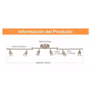 Foto 2 | Iluminación De Riel Led De 6 Luces Eo Safe Imports Esi-155564 Plata