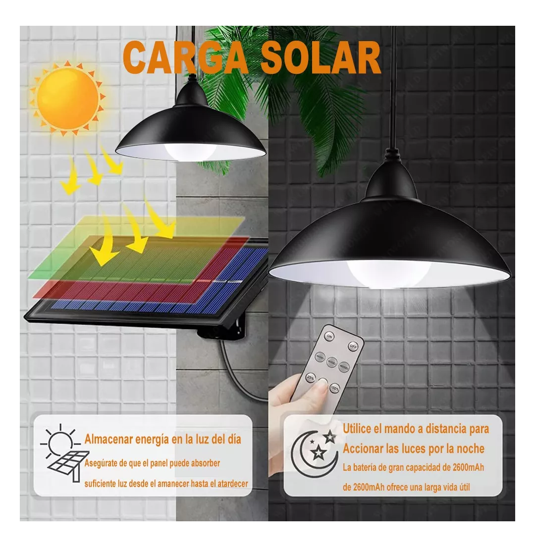 Foto 4 pulgar | Lámpara Solar Interior/Exterior Impermeable