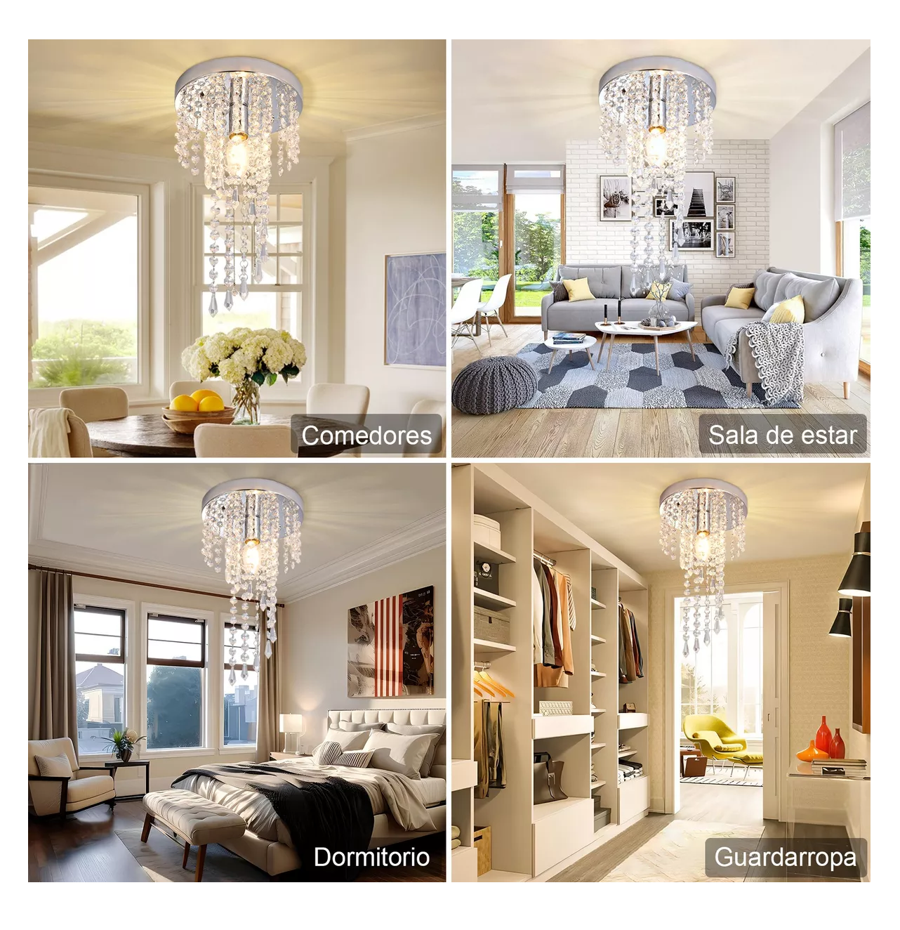 Foto 4 | Lámpara de Techo Colgante Led Moderna Decorativa de Cristal