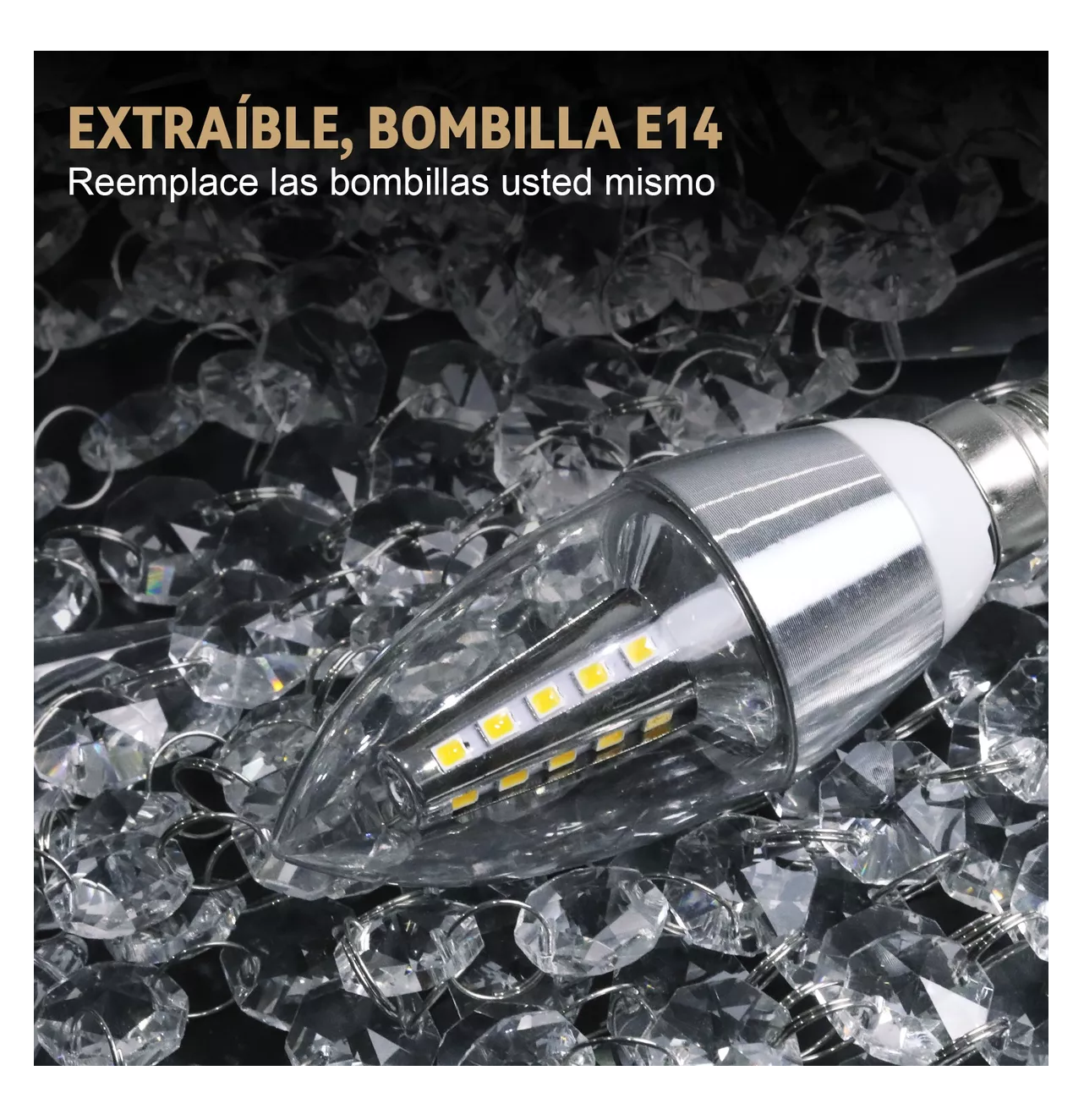 Foto 6 pulgar | Lámpara de Techo Colgante Led Moderna Decorativa de Cristal