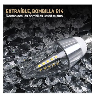 Foto 5 | Lámpara de Techo Colgante Led Moderna Decorativa de Cristal