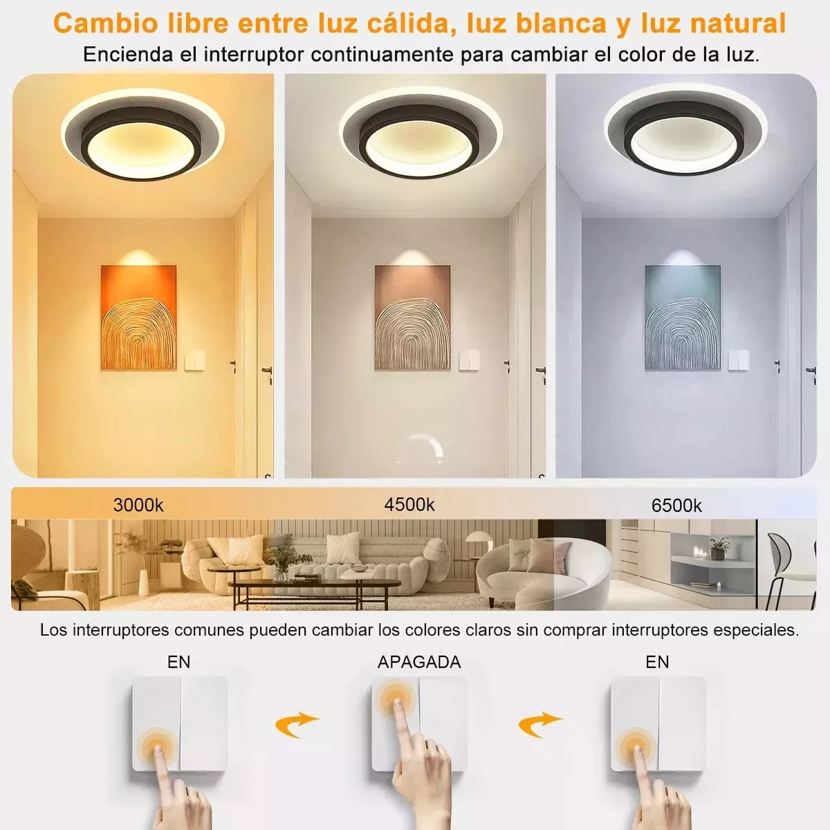 Foto 3 | Lámpara de Techo Eo Safe Imports Esi-16916 Gris