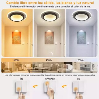 Foto 3 | Lámpara de Techo Eo Safe Imports Esi-16916 Gris