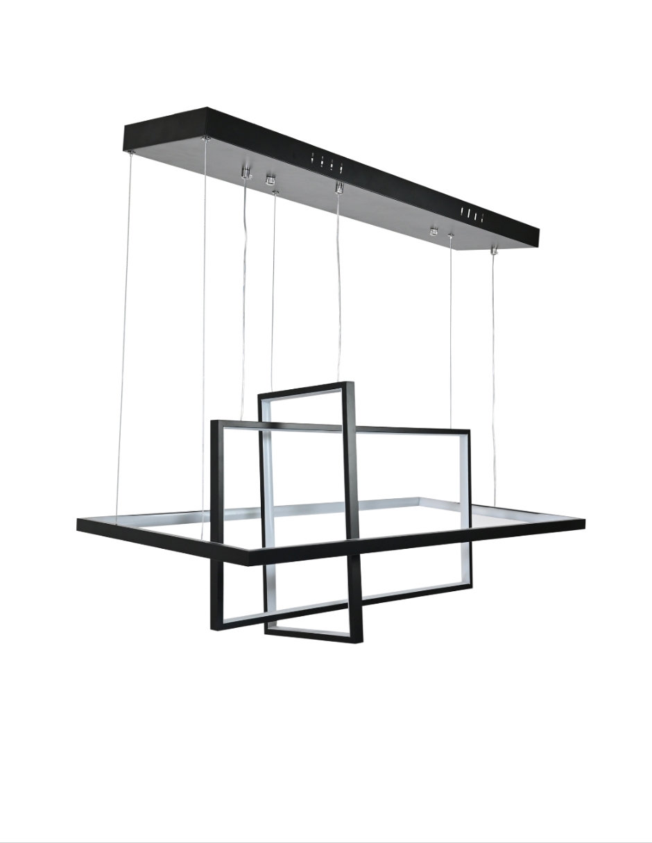Foto 1 | Lampara Colgante Rectangulos Entrelasados Negro