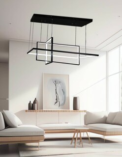 Foto 3 | Lampara Colgante Rectangulos Entrelasados Negro