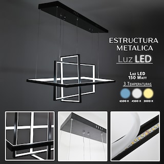 Foto 4 | Lampara Colgante Rectangulos Entrelasados Negro