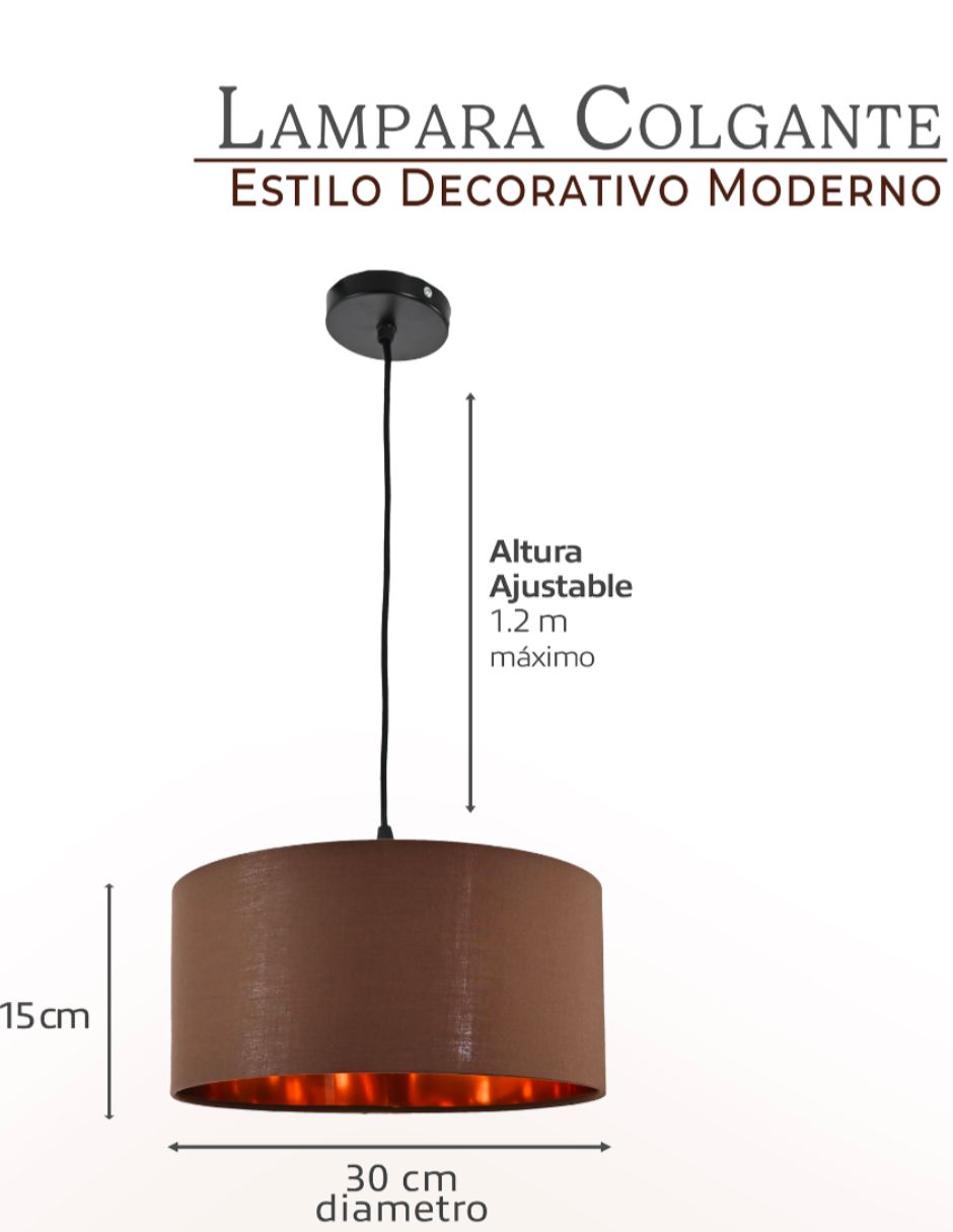 Foto 2 | Lámpara Colgante Iluminación Luz Vic Deydin Café