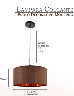 Foto 2 | Lámpara Colgante Iluminación Luz Vic Deydin Café