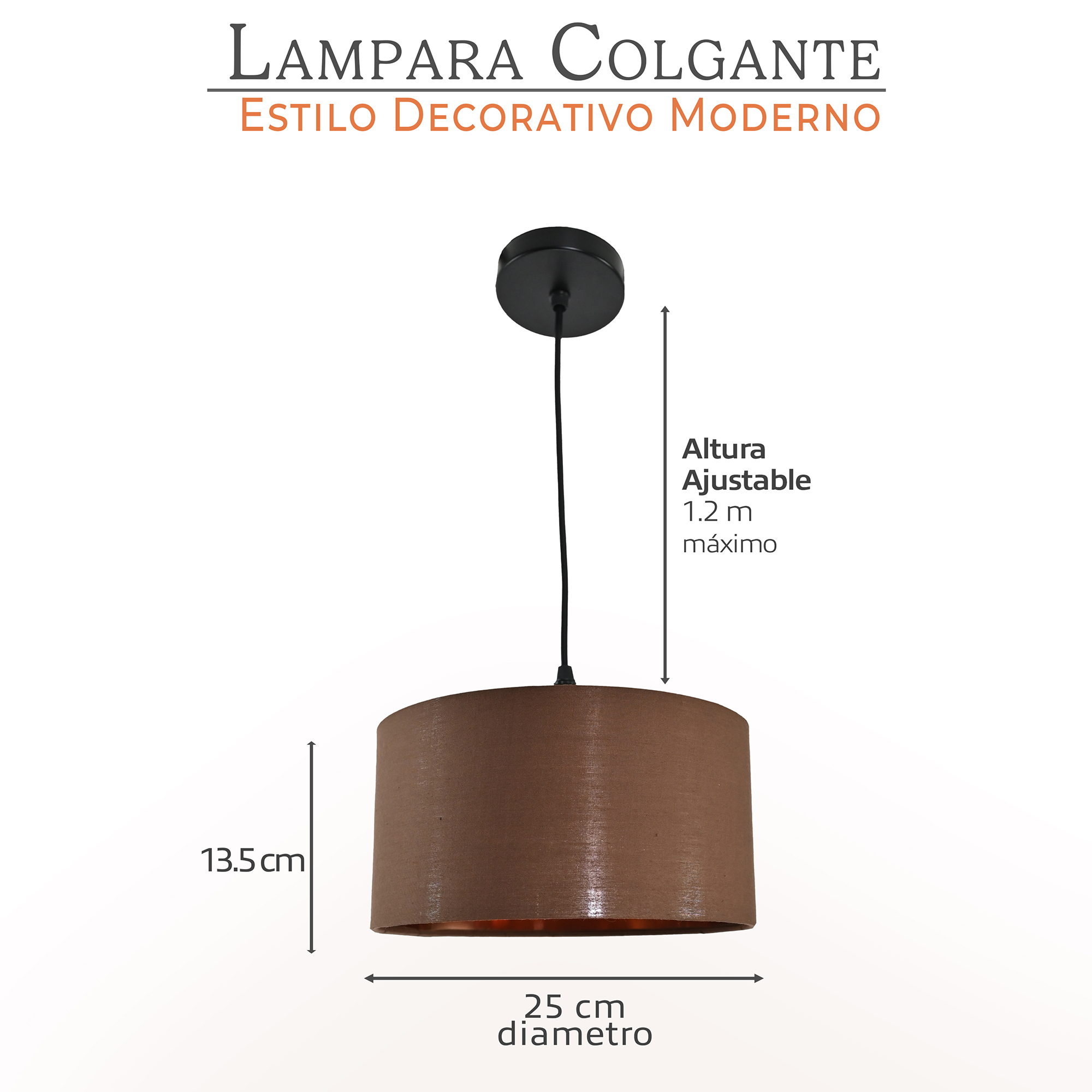 Foto 3 pulgar | Lámpara Colgante Iluminación Luz Vic Deydin Decorativa Marrón