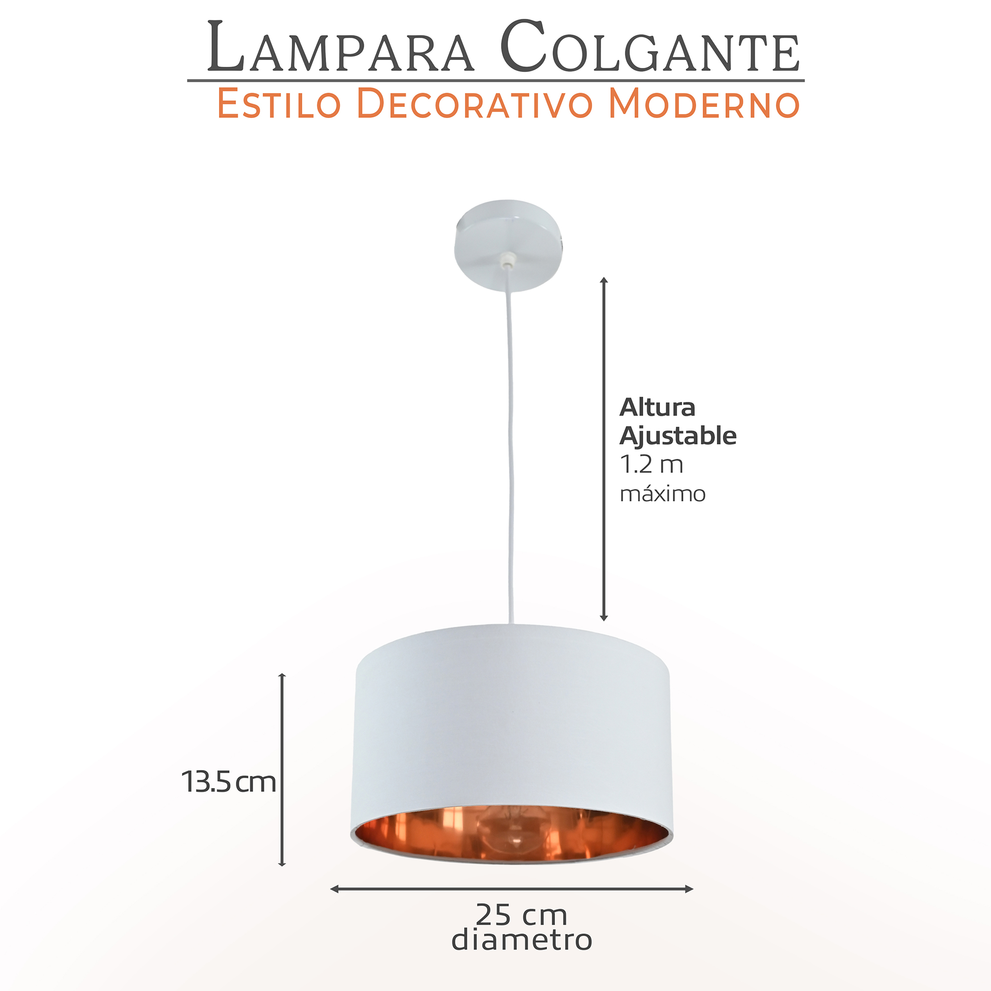 Foto 2 | Lámpara Colgante Iluminación Luz Vic Deydin Blanca