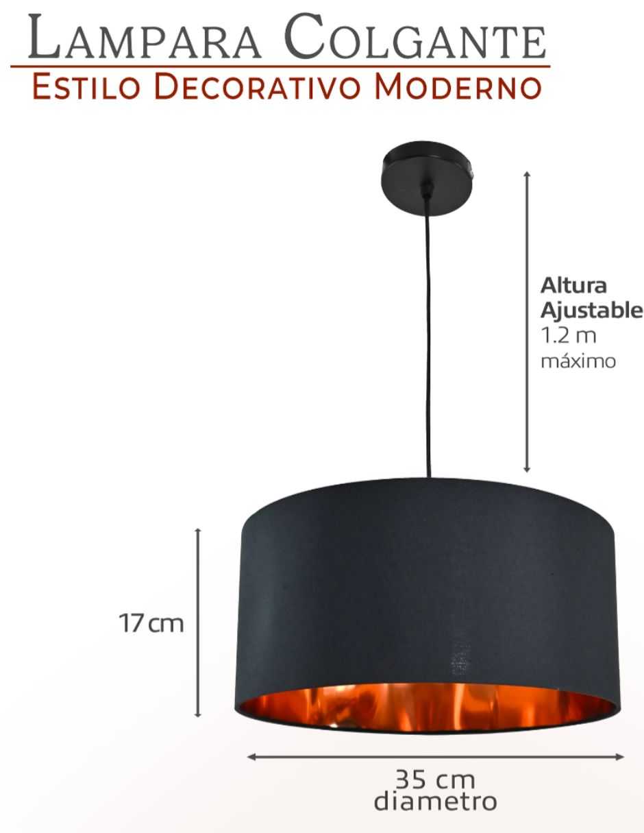 Foto 4 pulgar | Lámpara Colgante Decorativa Iluminación Luz Vic Deydin Negra