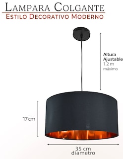 Foto 3 | Lámpara Colgante Decorativa Iluminación Luz Vic Deydin Negra