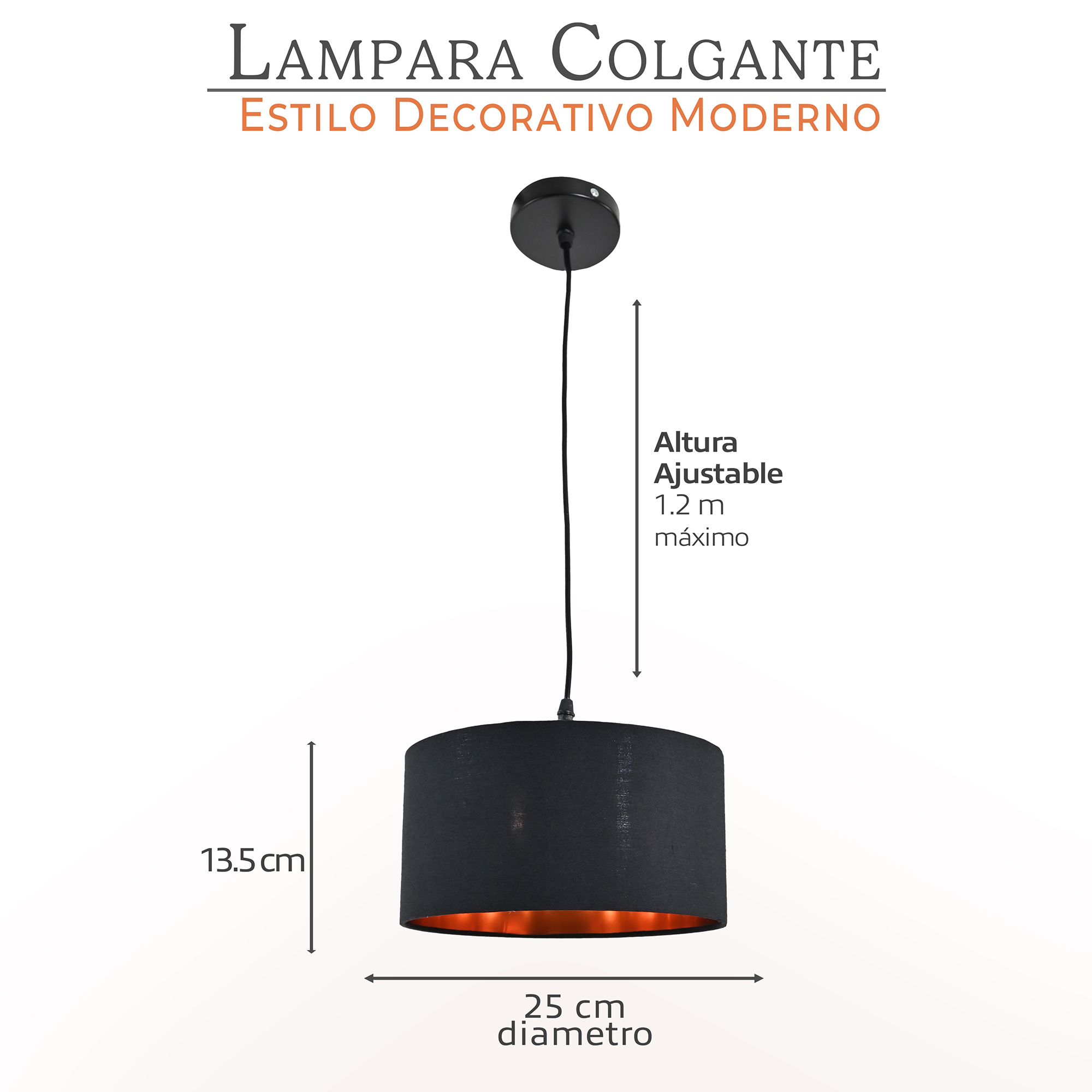 Foto 3 pulgar | Lámpara Colgante Iluminación Luz Vic Deydin Decorativa Negra